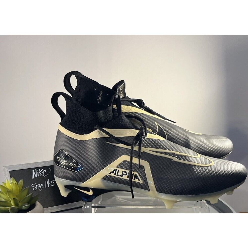 Men's Athletic Size 14.5 Nike Alpha Menace Elite Football Cleat Black & Tan